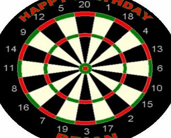 cake pics n parties by post Dart Board Edible Icing Cake Topper Circle 7.5``/19cm [Please use the Contact Seller in the Your Orders section of Amazon to tell us the wording required on your topper.]